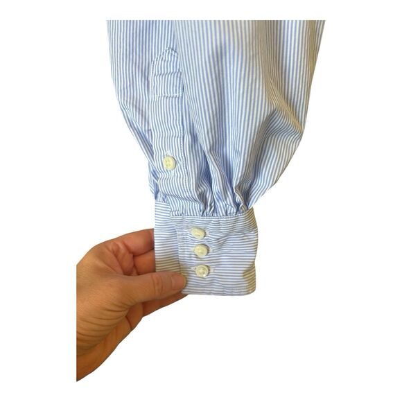 ANN MASHBURN Penelope Striped Puff Sleeve Button Down Shirt Sz XS - Picture 5 of 6